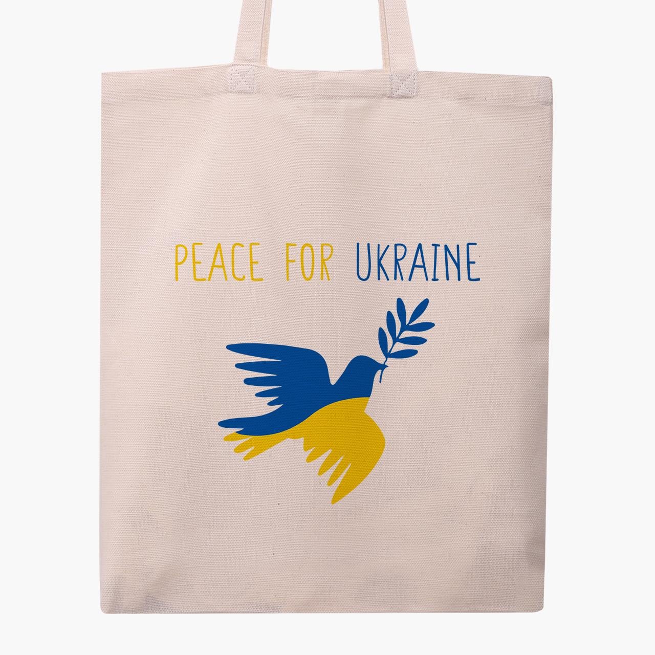 Эко сумка "Peace For Ukraine" классическая Бежевый (9227-3688-1)