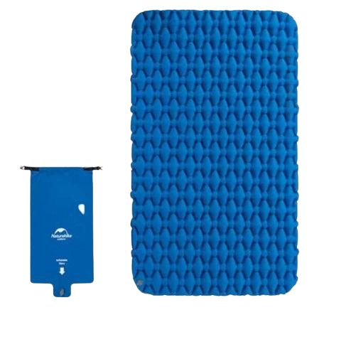 Килимок надувний двохспальний Naturehike Double Inflatable Mattress з герметичним насосом-мішком Blue