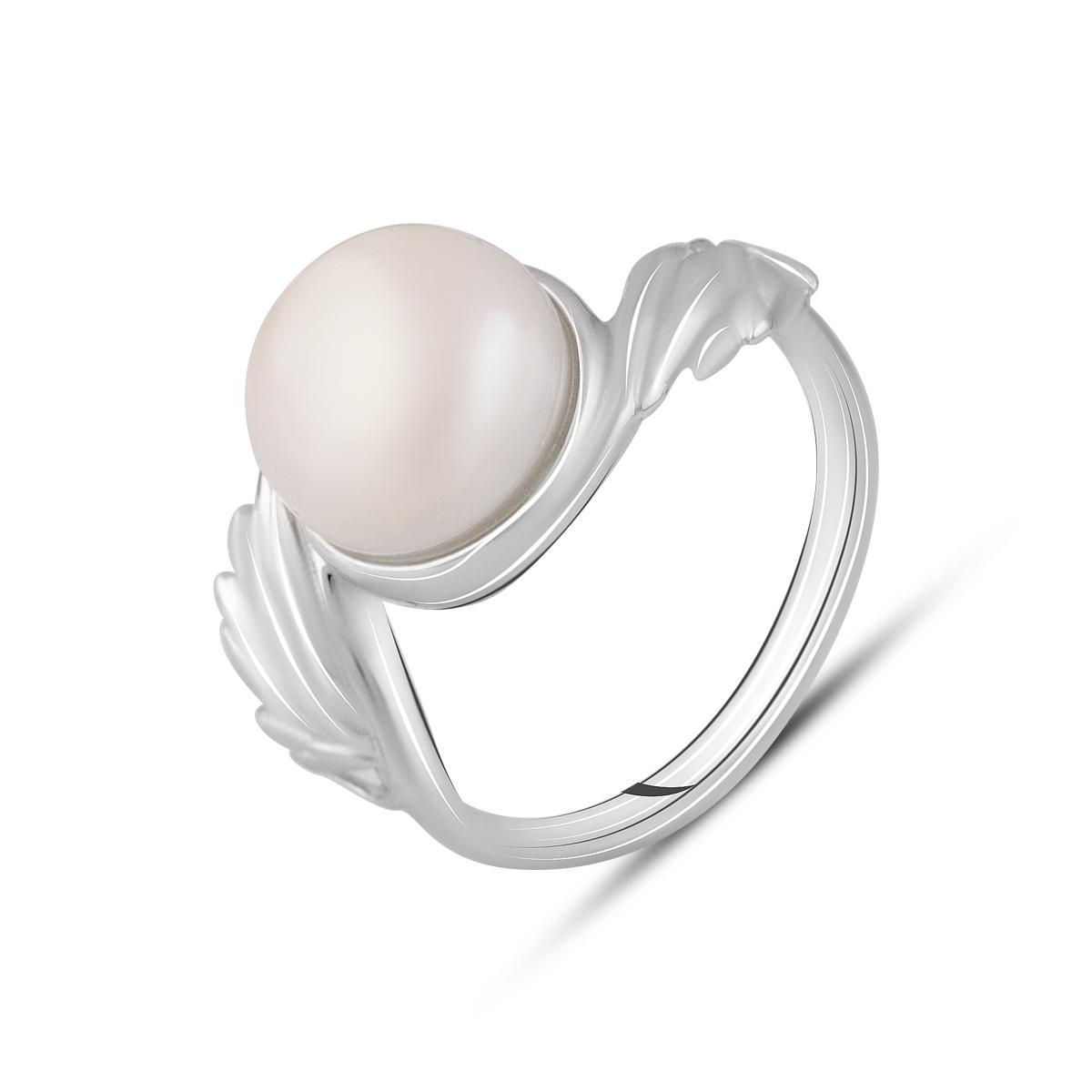 Кольцо серебряное с натуральными жемчугами р. 17