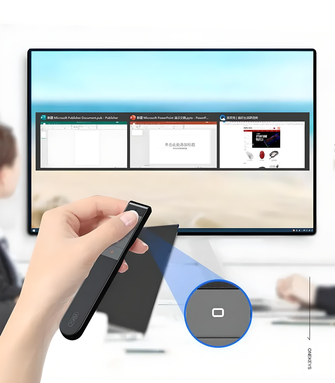 Пульт презентер INPHIC PL1 для презентацій з USB2.4G на акумуляторі з лазерною указкою Milk tea (2461745014) - фото 7