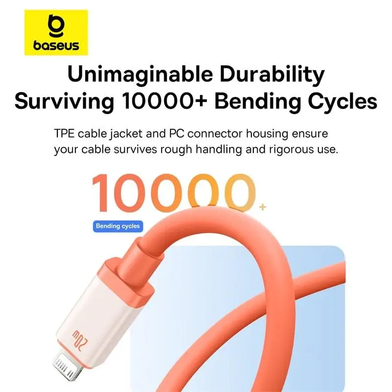 Кабель BASEUS 0 ℃ Series Fast Charging Cable Type-C to Lightning P10368802731-00 20W 1 м Coral - фото 6