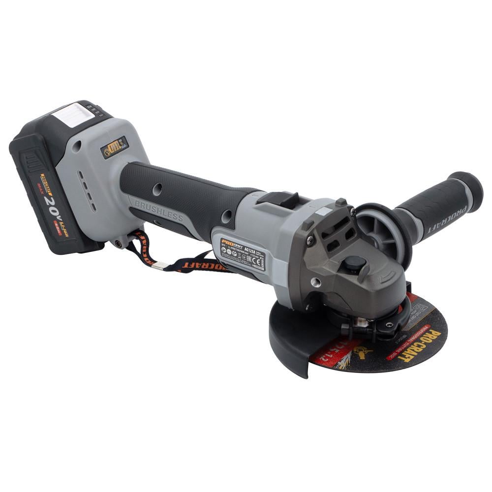 Болгарка акумуляторна Procraft Industrial AG125A без АКБ/ЗУ/коробка 125 мм 20V