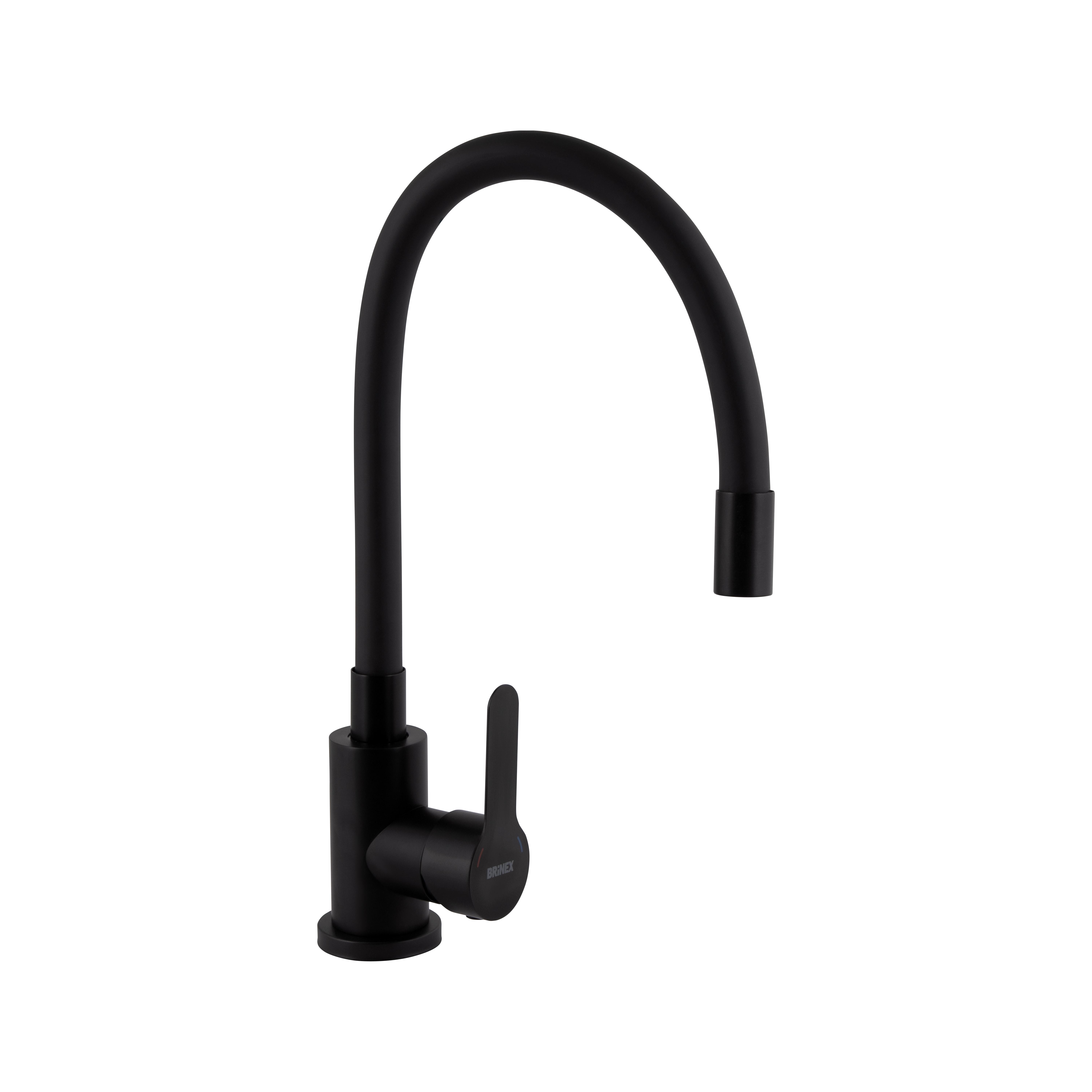 Смеситель для кухни Brinex Pure 015F3 с гибким изливом Black Matt (BRIPUR015F3BLM)