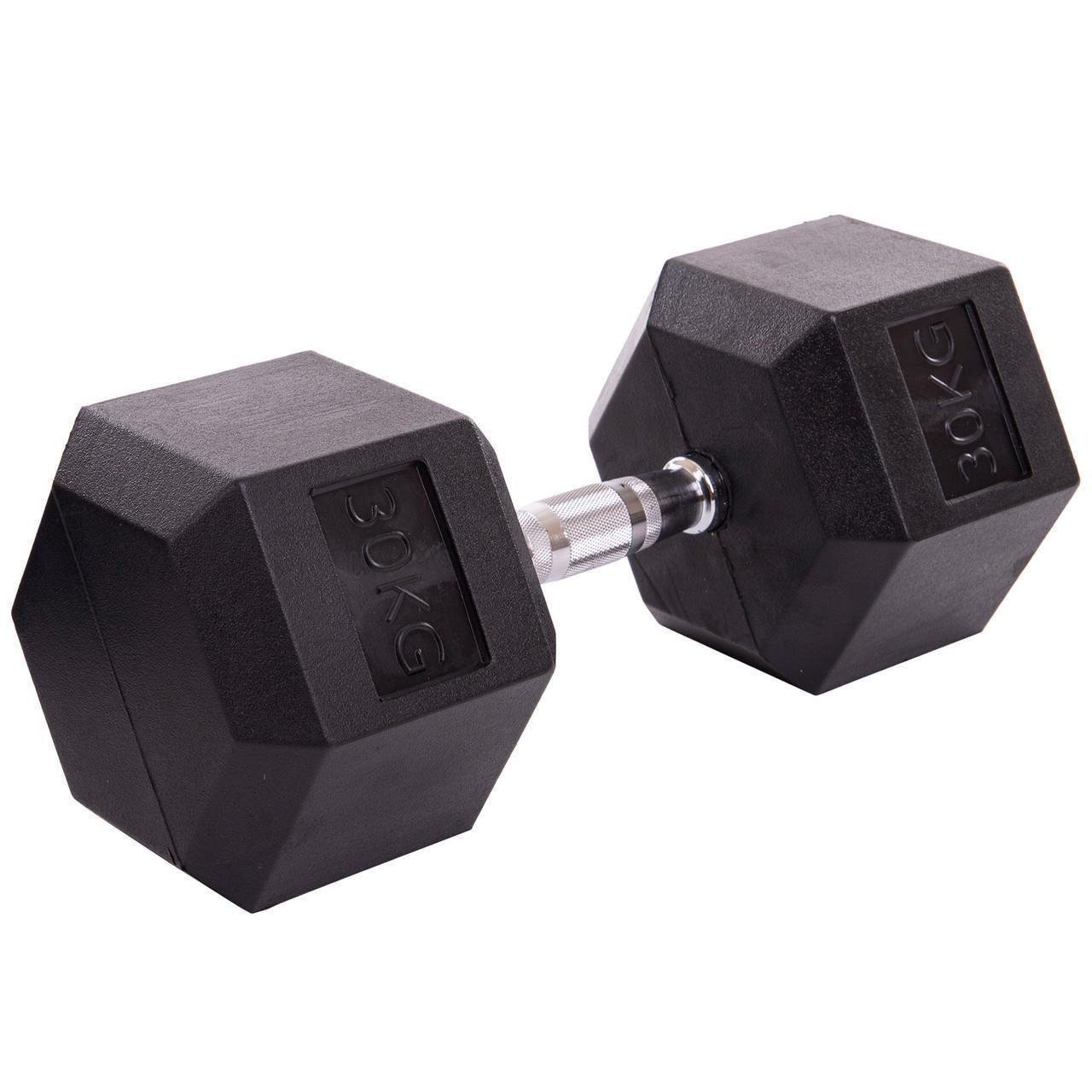 Гантель цельная SP-Planeta LN-1205-30 шестигранная гексагональная обрезиненная 30 кг (2532853968)