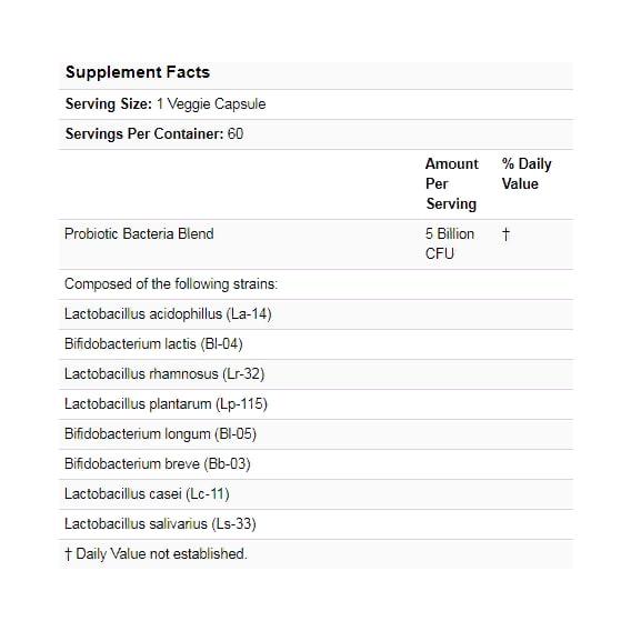 Пробиотик California Gold Nutrition LactoBif Probiotics 5 Billion CFU 60 Veg Caps (CGN00963) - фото 4