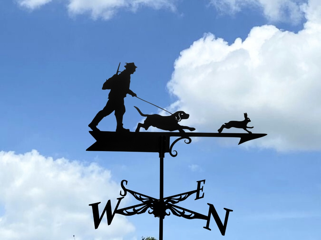 Флюгер на дах металевий Полювання Чорний - фото 2