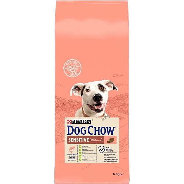 Корм сухой для собак с чувствительным пищеварением Purina Dog Chow Sensitive с лососем 14 кг (7613034488244) - фото 1 Корм сухой для собак с чувствительным пищеварением Purina Dog Chow Sensitive с лососем 14 кг (7613034488244) - фото 1