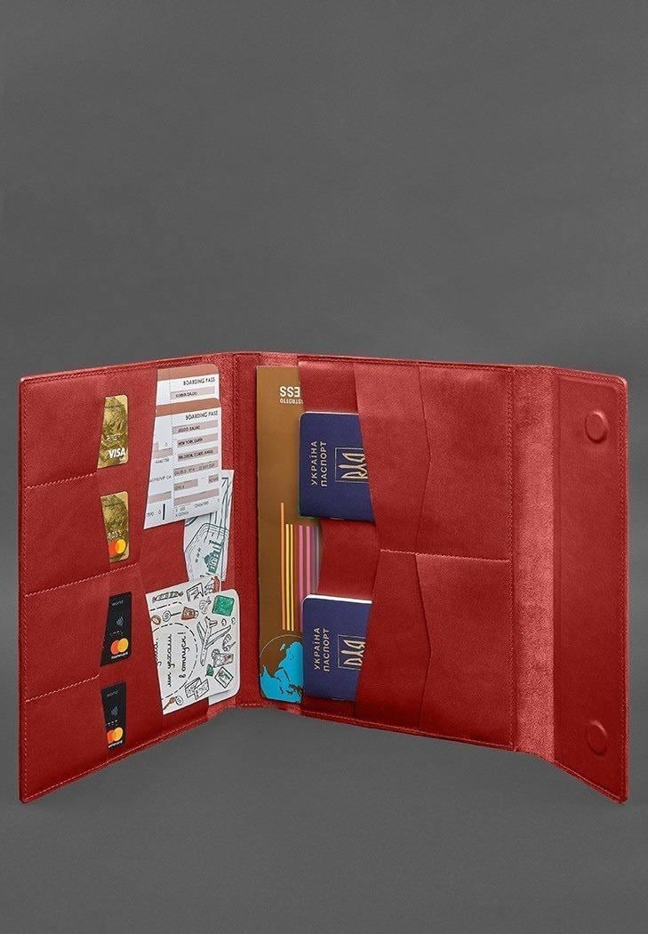 Шкіряна папка для документів сімейна А4 Червоний (A-028548) - фото 2