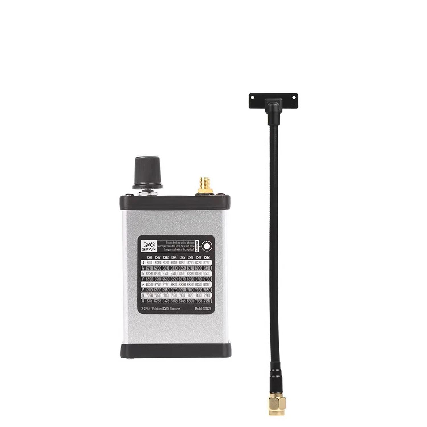 Відеоприймач VRX 6,1G-7,2G 64CH RUSHFPV XSPAN та антена для FPV дронів 7GHz (00-00029698)