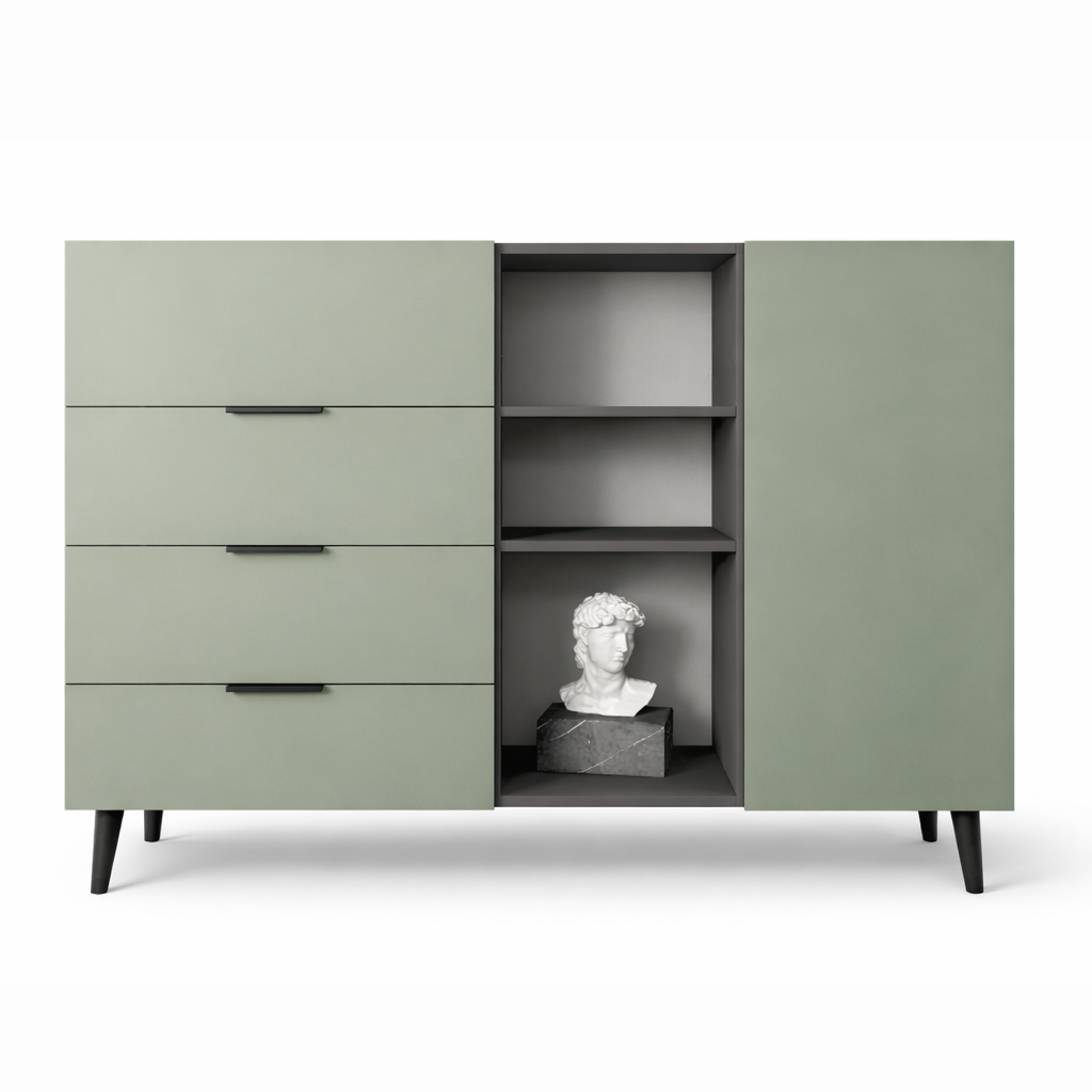 Комод с центральной нишей с полками на ножках (RM4B1F1500DGGR)