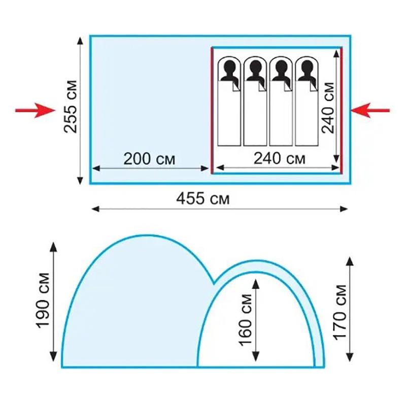 Намет чотиримісний Tramp Sphinx 4 v2 (TRT-088) - фото 2