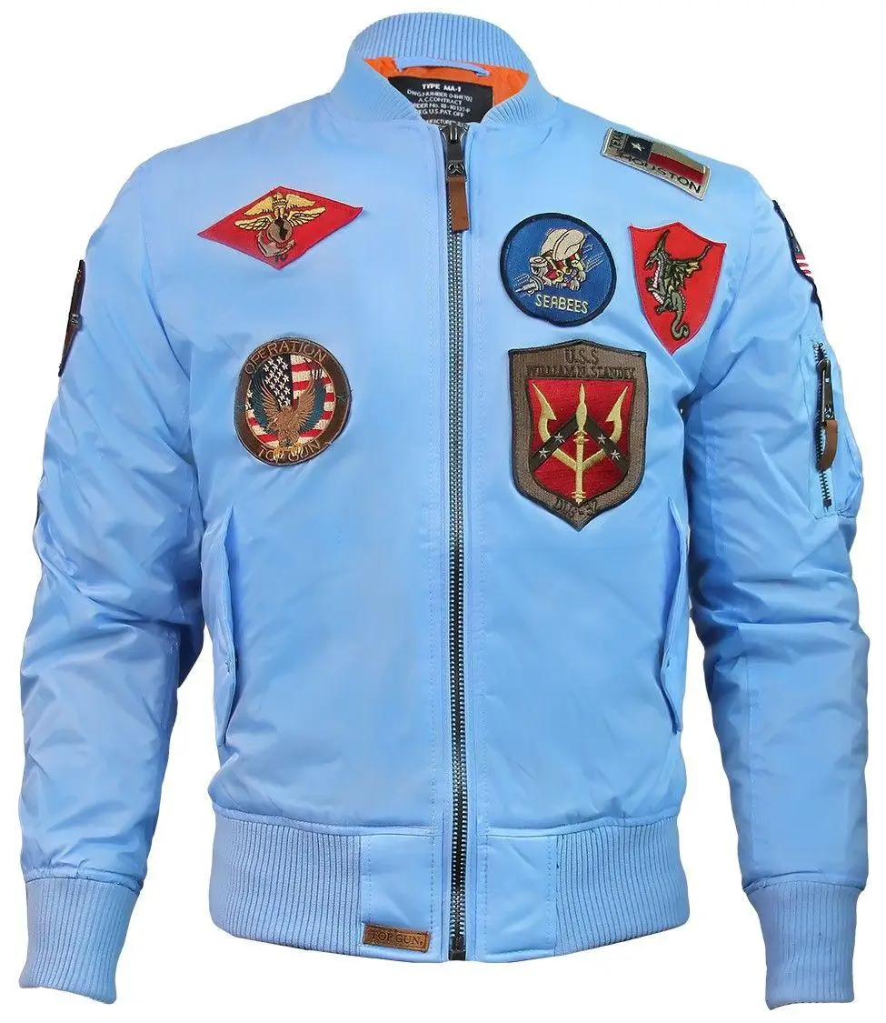 Бомбер Top Gun MA-1 Nylon Bomber Jacket with patches XS Blue (TGJ1540PBEXS) - фото 1