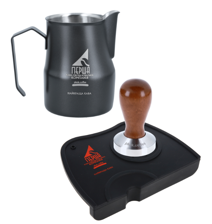 Набор баристов 4 темпер для кофе и питчер для молока тип Motta со шкалой и ковриком Черный - фото 1 Набор баристов 4 темпер для кофе и питчер для молока тип Motta со шкалой и ковриком Черный - фото 1