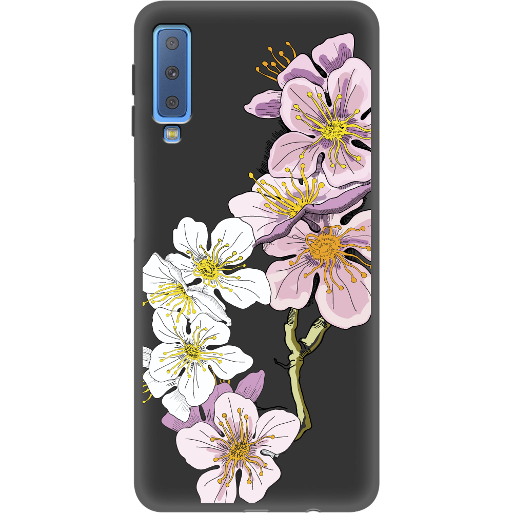 Чехол Boxface Samsung A750 Galaxy A7 2018 Cherry Blossom Черный силикон (35481-cc4-35597)