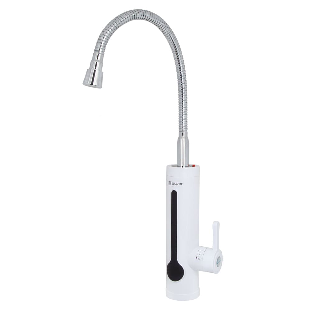 Проточний водонагрівач Wezer F8-Kitchen з гнучким виливом 3,3 кВт Білий (1055369)