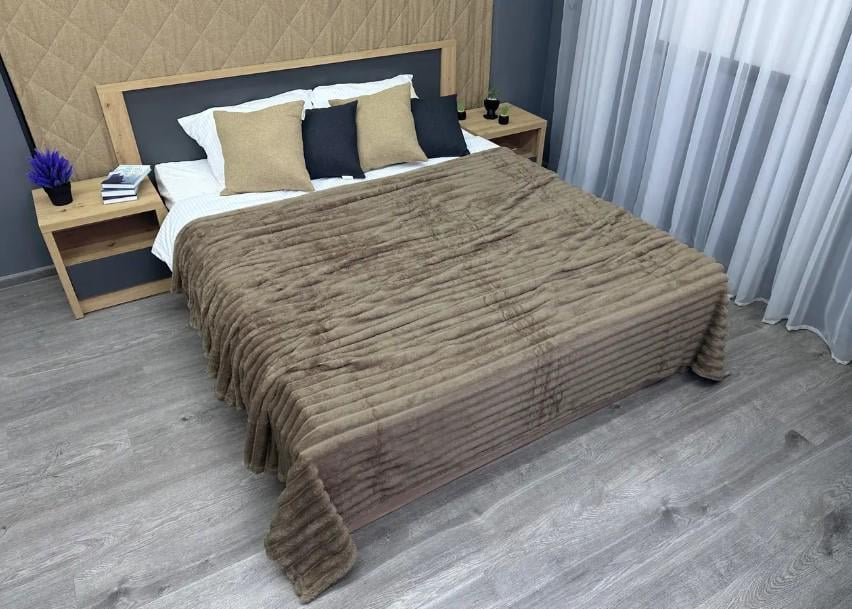 Покрывало VIP Шарпей в полоску 200х230 см Какао (87-144) - фото 1 Покрывало VIP Шарпей в полоску 200х230 см Какао (87-144) - фото 1