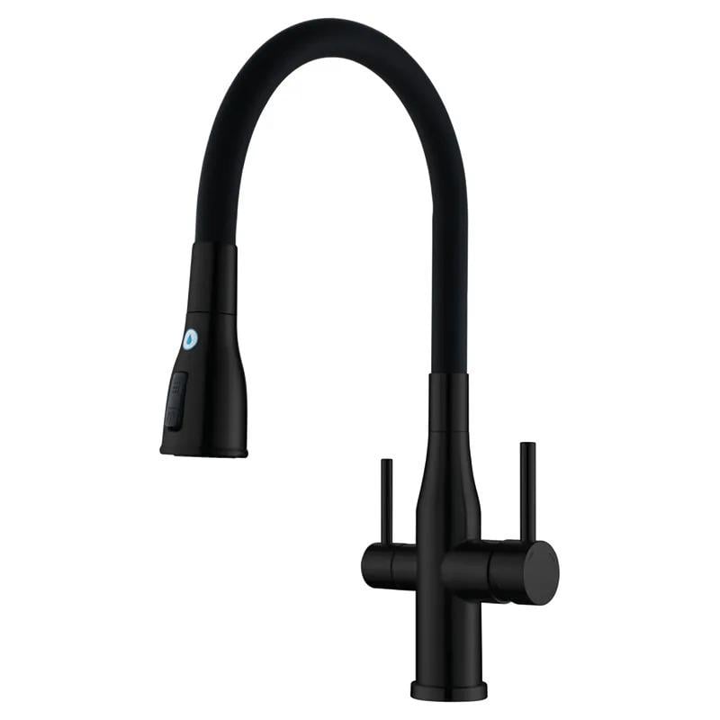 Змішувач для кухні Koer KI-72024-05 з виходом для питної води Чорний (KR5012) Змішувач для кухні Koer KI-72024-05 з виходом для питної води Чорний (KR5012)