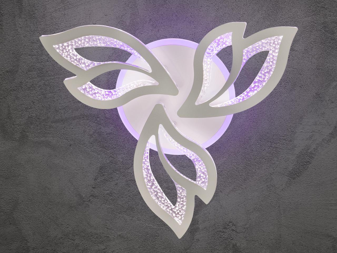 Люстра світлодіодна в спальню з димером 2455-3WH-LS 55W на 8 м2 Білий (2647928250) - фото 3