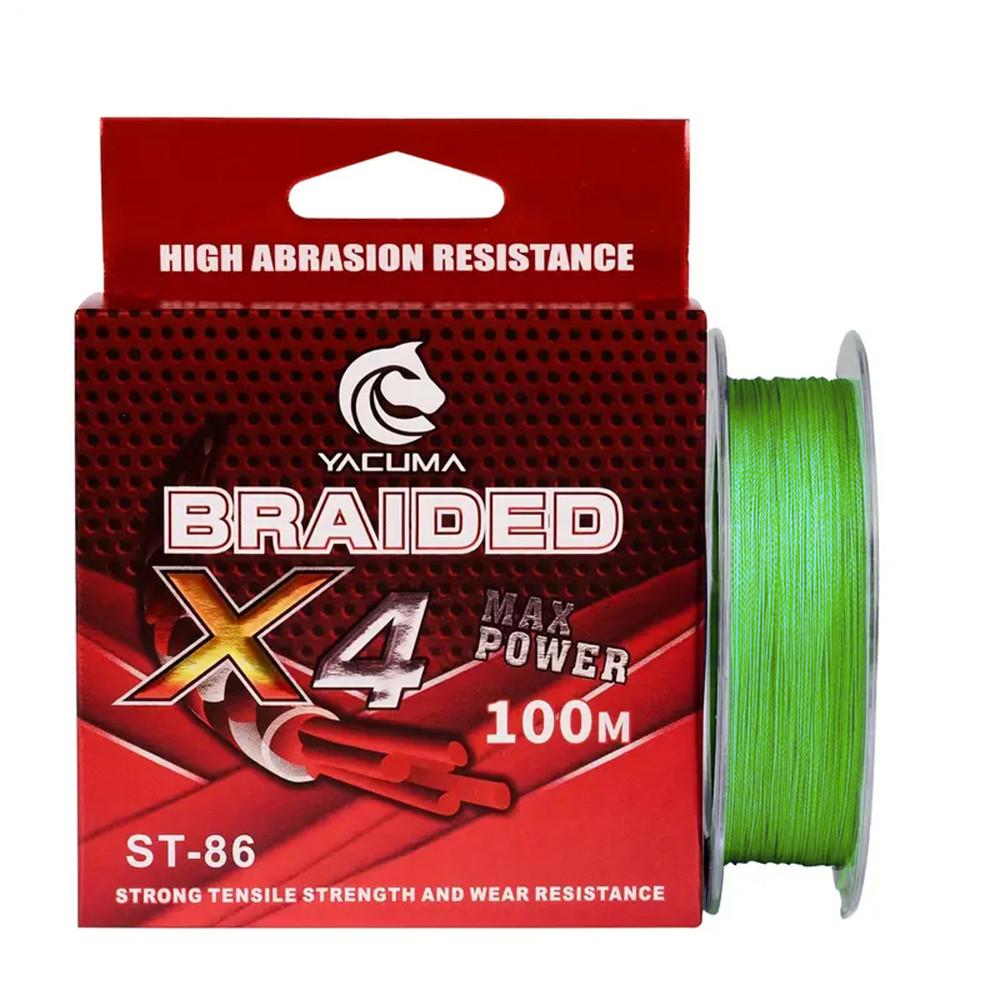 Шнур Yacuma 4-Braid 100 м 0,20 мм 12,3 кг Зелений (2603574791) - фото 2