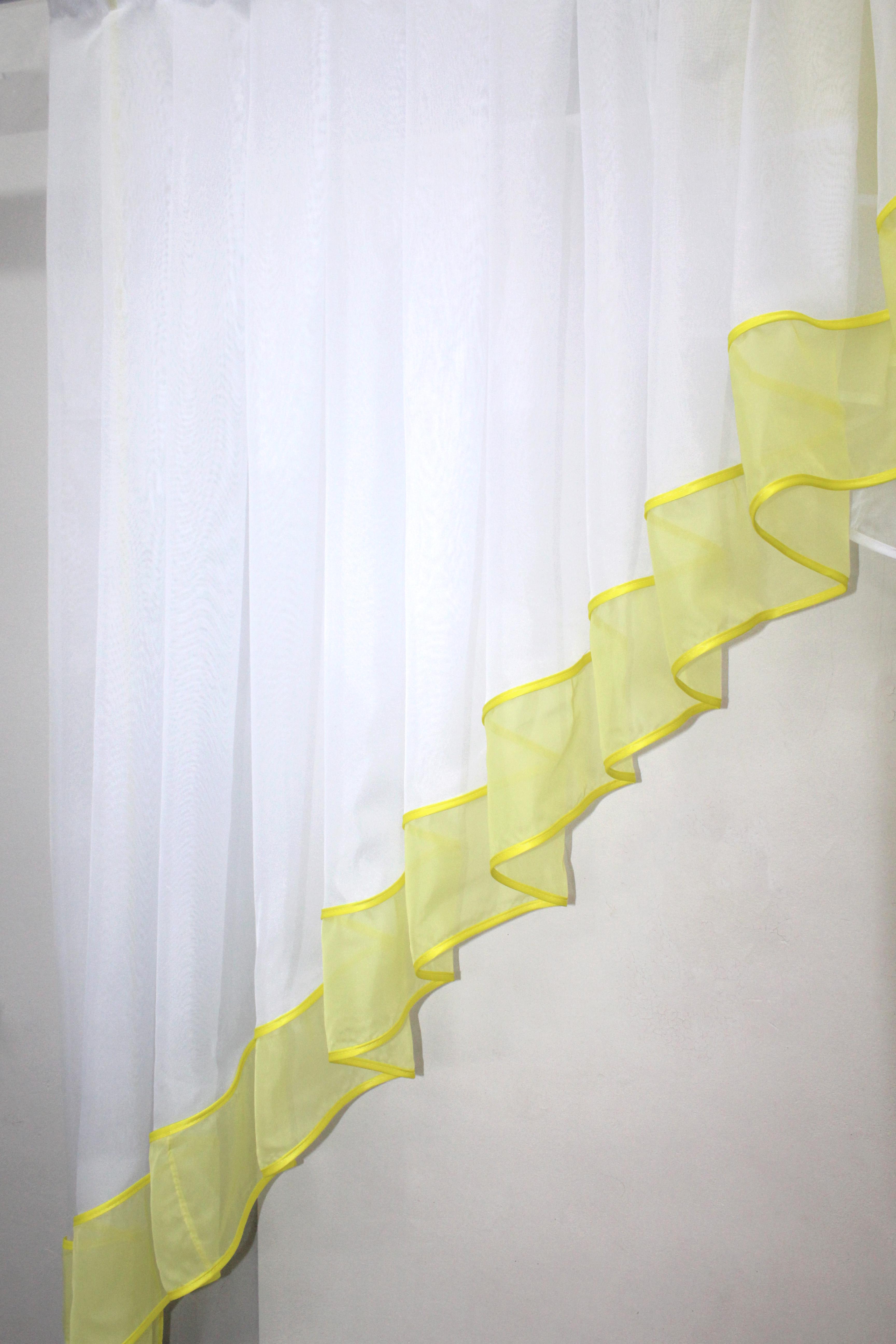 Фіранка кухонна VR-Textil № 023к 150х150 см Білий/Лимонний (52-0400) - фото 4