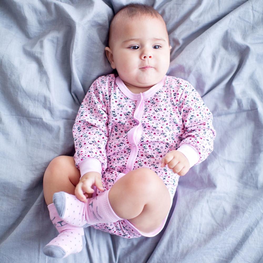 Боди детское хлопковое для девочки на кнопках Gabbi BD-19-04-1 Любимцы 68 см Розовый (11576)