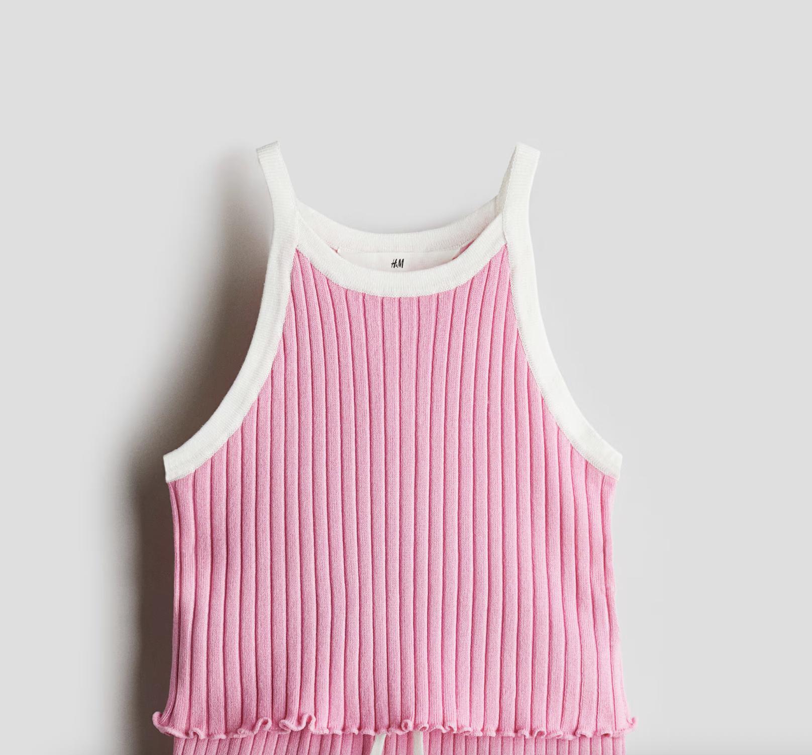 Топ H&M 1273023 122-128 см Розовый