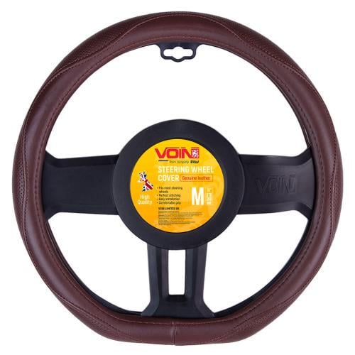 Чехол на руль Воин БО кожа один шов плоский Коричневый (VLOD-LF2161 BR M)