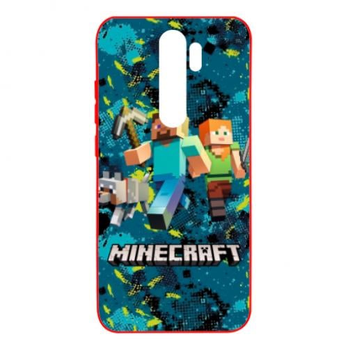 Чехол для Xiaomi Redmi Note 8 Pro Minecraft Steve Alex And Dog