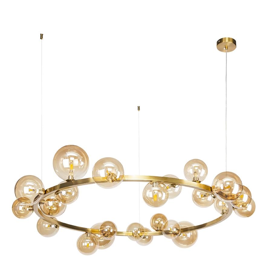 Люстра підвісна кільце Light House LS-17132-24 GAB/BR плафон коричневий Бронзовий