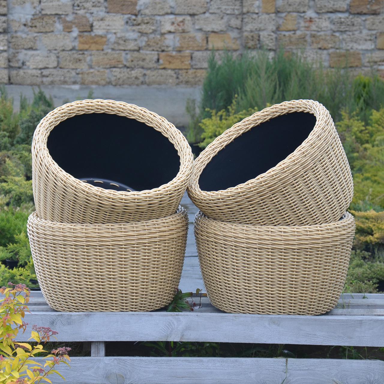 Кашпо велике для рослин та квітів з штучного ротангу/ручної роботи 60 л Світле дерево (12343665) - фото 5 Кашпо велике для рослин та квітів з штучного ротангу/ручної роботи 60 л Світле дерево (12343665) - фото 5