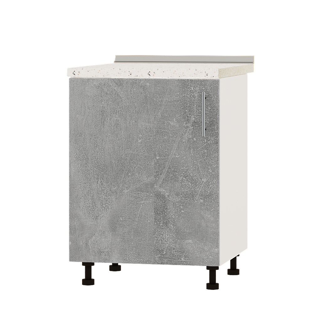 Шафа нижня Еверест Оптіма модуль під мийку Низ Н79-600 60х47х85 см Бетон/Білий (01382)
