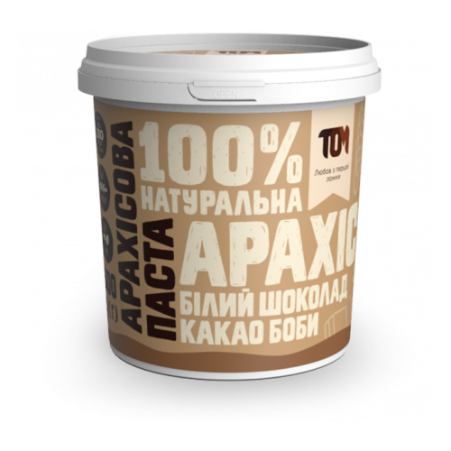 Арахисовая паста ТОМ с бобами какао и белым шоколадом 500 г