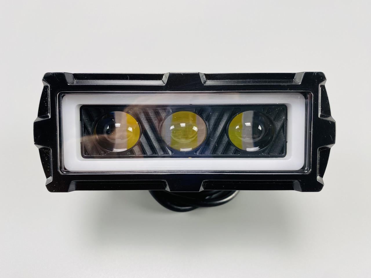 Фара Led прямокутна 3 Led chip 3D лінза 9-32V 6000К IP67 led chip 3030 жовте та біле світло/габаритне світло Фара Led прямокутна 3 Led chip 3D лінза 9-32V 6000К IP67 led chip 3030 жовте та біле світло/габаритне світло