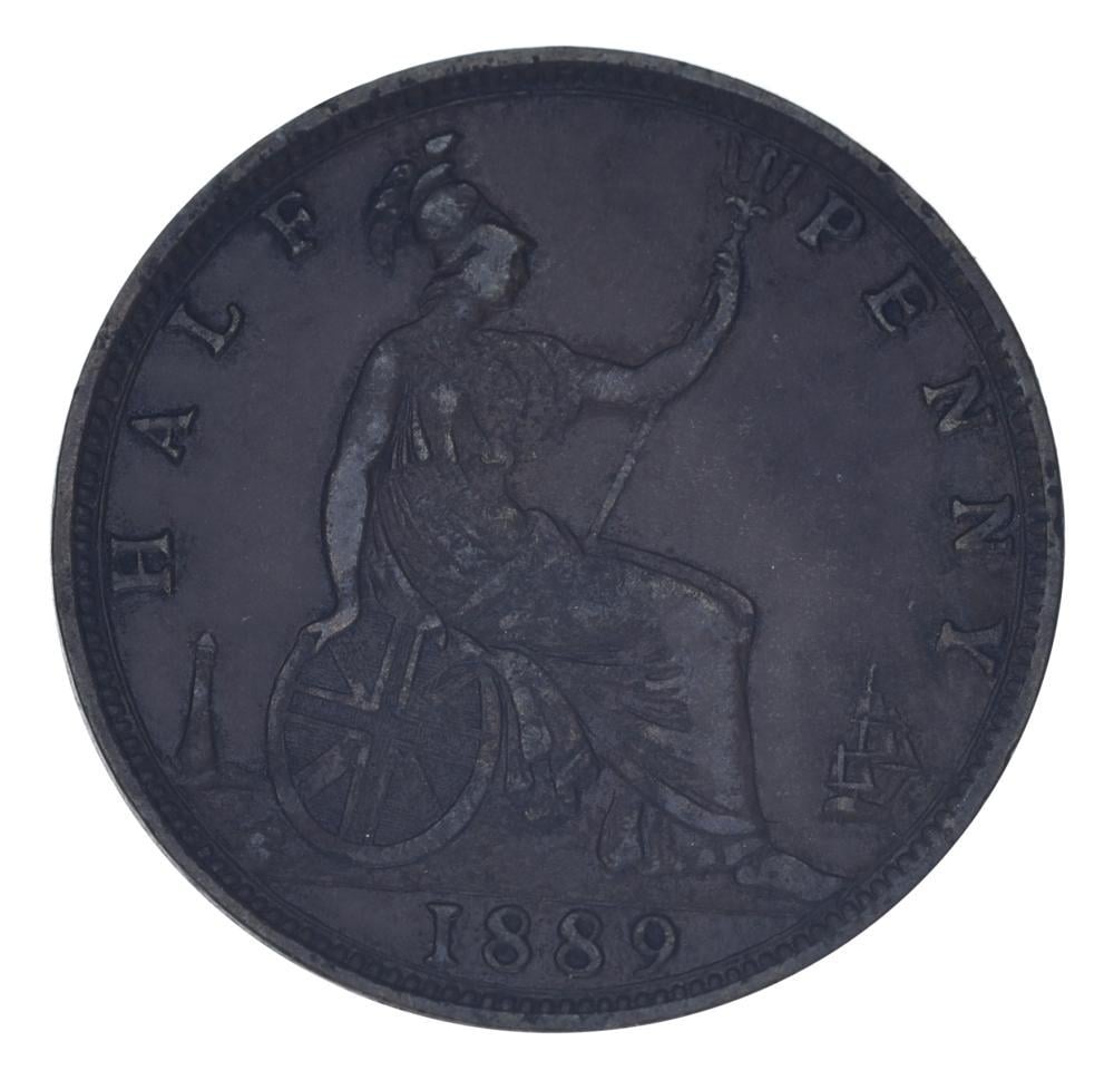 Колекційна монета Великобританія 0,5 пенні 1889 F-VF Half Penny (М24416)