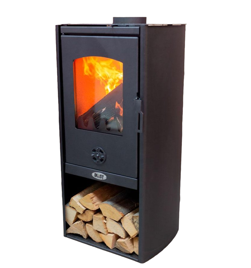 Печь-камин на дровах с большим стеклом Blist POLAR 8 кВт (CNT00007631)