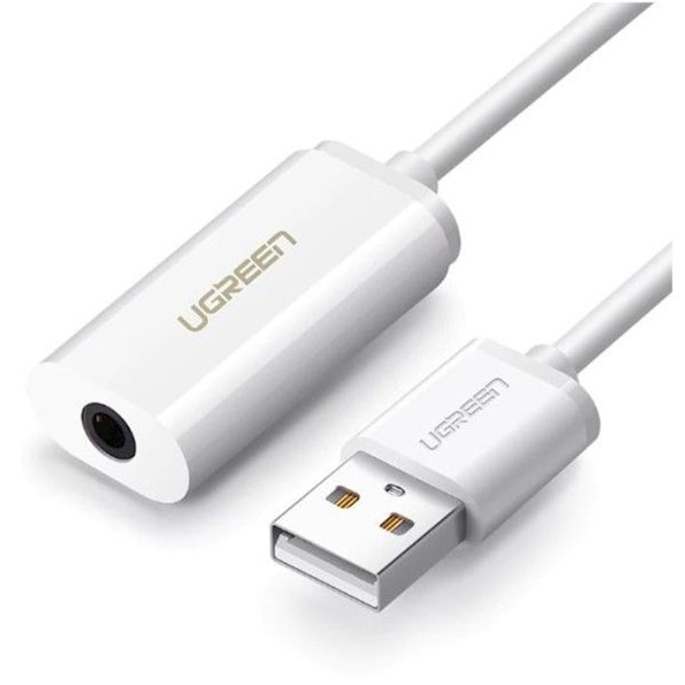 Звукова карта зовнішня Ugreen Audio Adapter і TRRS uat2 2 в 1 USB Білий - фото 2