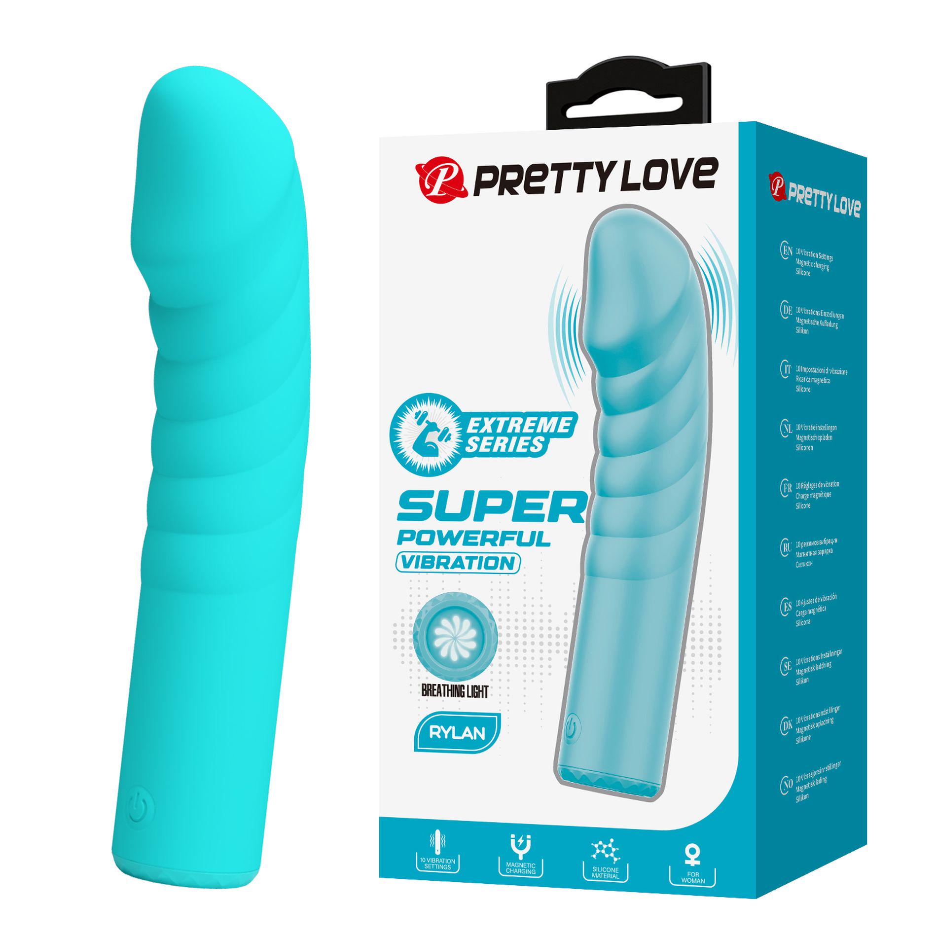 Вибратор для точки G Pretty Love Rylan 16х3,4 см Бирюзовый (BI-300112-1)