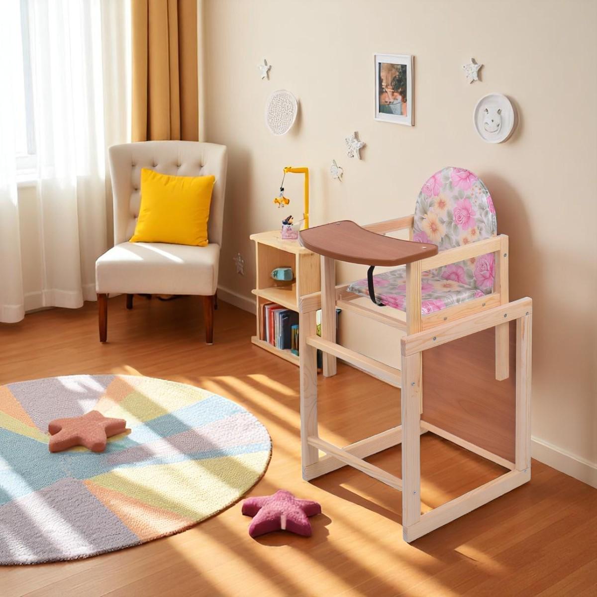 Стульчик для кормления Мася Розы Розовый (№1111) - фото 4 Стульчик для кормления Мася Розы Розовый (№1111) - фото 4