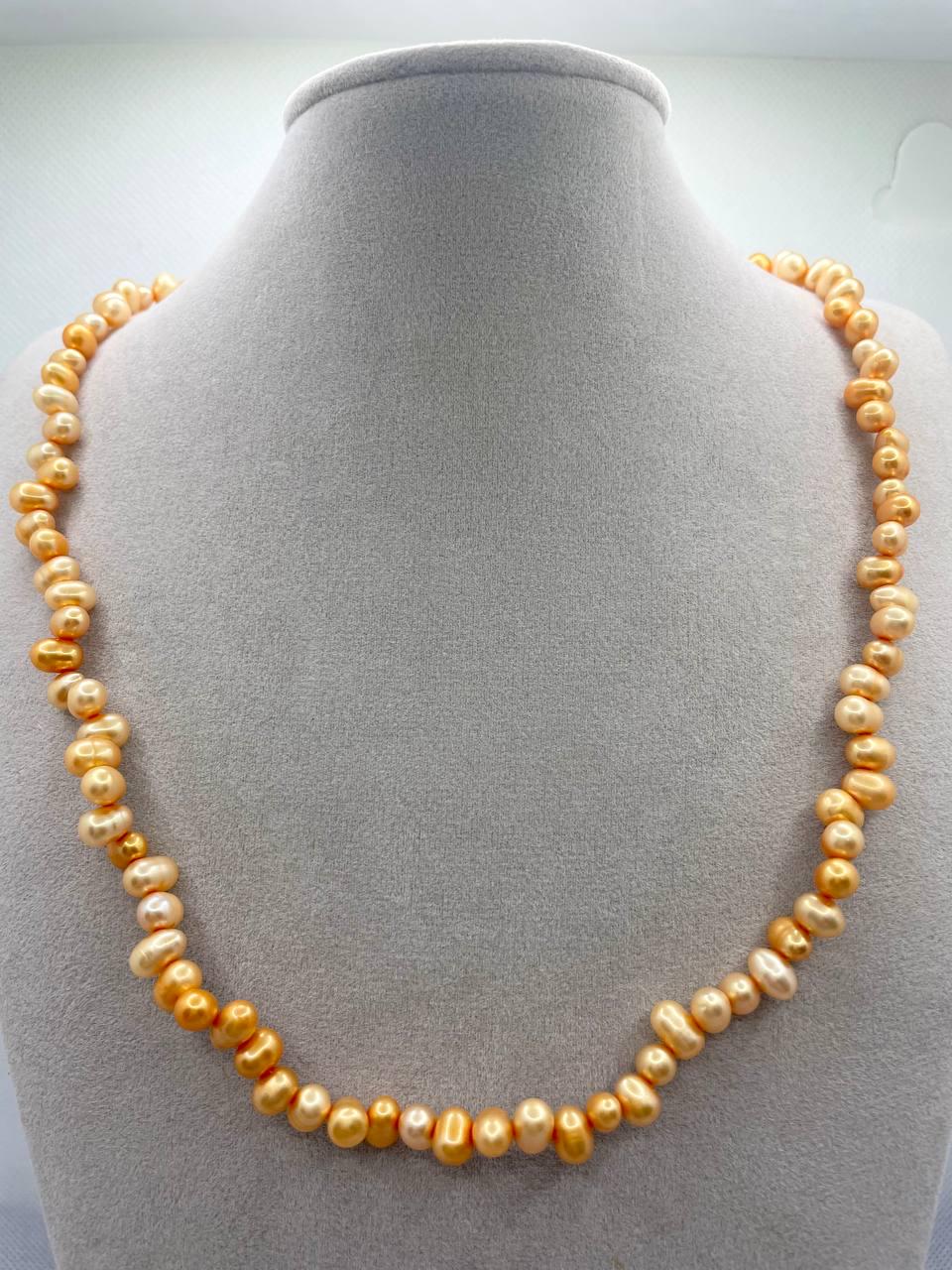 Бусы жемчуг тонированный 45 см Желтый (9258)