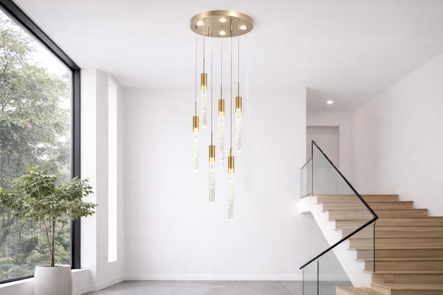 Люстра Aurora Drop LED нейтральне світло Gold (2081/6GD)