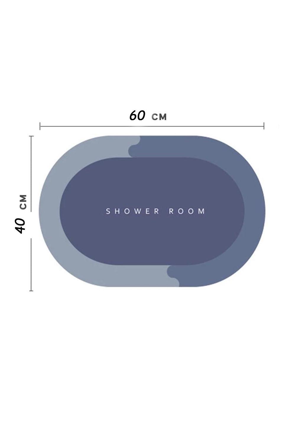 Коврик в ванную Good Idea овальный влагопоглощающий противоскользящий 40х60 см Синий (3501U) - фото 5