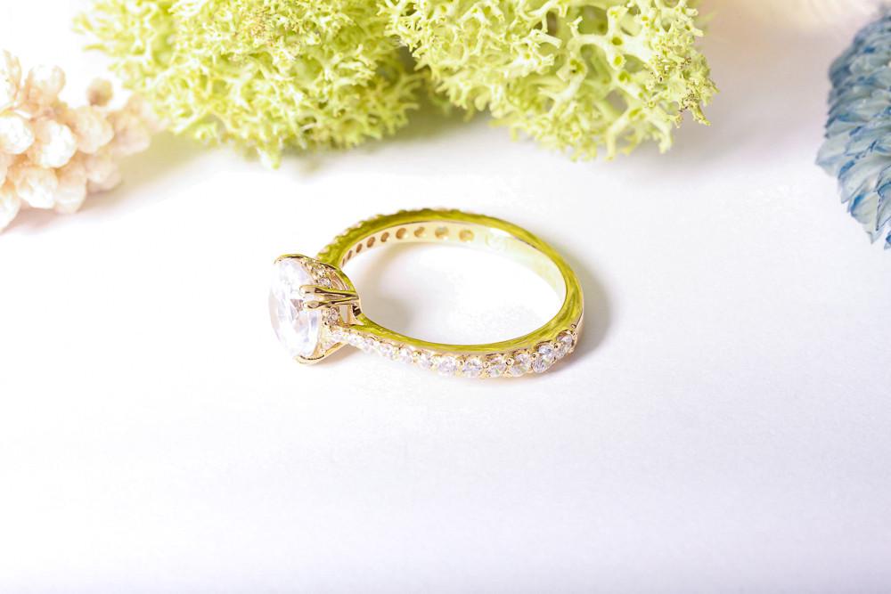 Каблучка жіноча золота з фіанітами р. 15 (2244094271) - фото 7 Каблучка жіноча золота з фіанітами р. 15 (2244094271) - фото 7