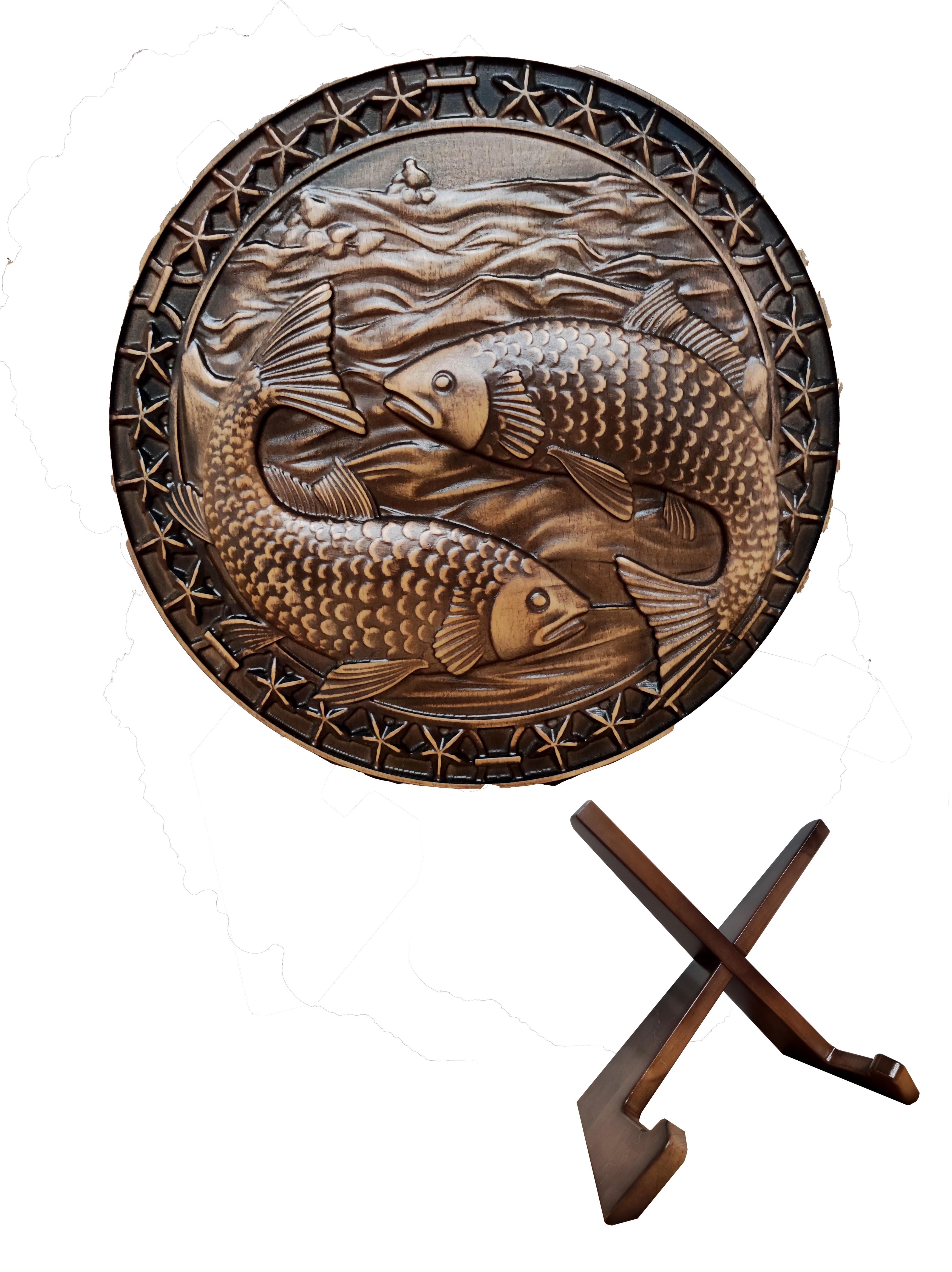 Сувенир из дерева ALEDRO Зодиак Рыбы 300х300х25 мм (2772991398)