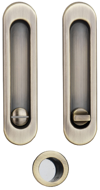 Ручки - ракушки для раздвижных дверей SIBA с механизмом WC, античная бронза (S223 AB) - фото 2