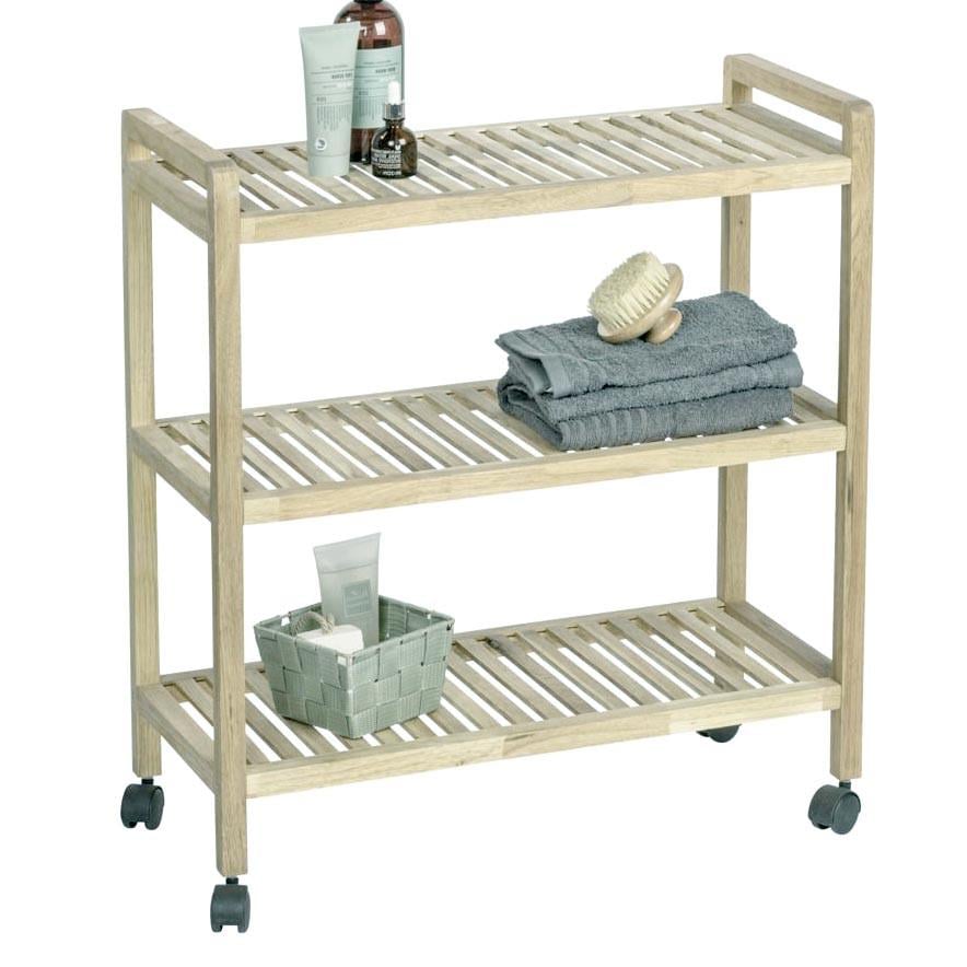 Этажерка для ванной из дерева на колесиках Доросталь Бланже (АБТ-001501)
