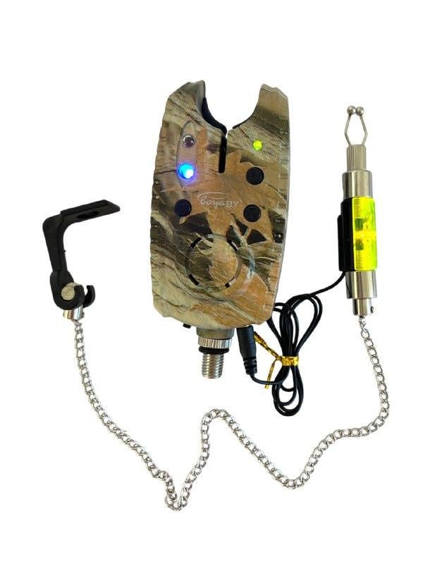 Сигналізатор клювання BoyaBY Carp Sensor YL-6 камуфляж/свінгер на ланцюжку з підключенням Жовтий (1898565189)