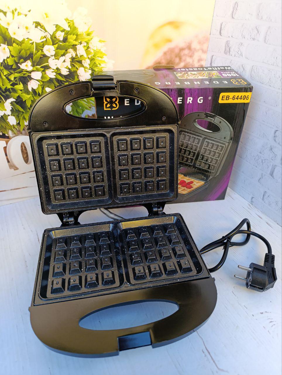 Вафельниця електрична Edenberg EB-64406 1000 Вт Чорний (24962567)