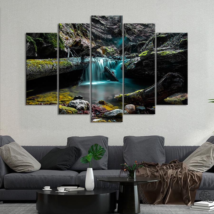 Картина природа Лазурный лесной водопад 112x68 см (A1144-5)