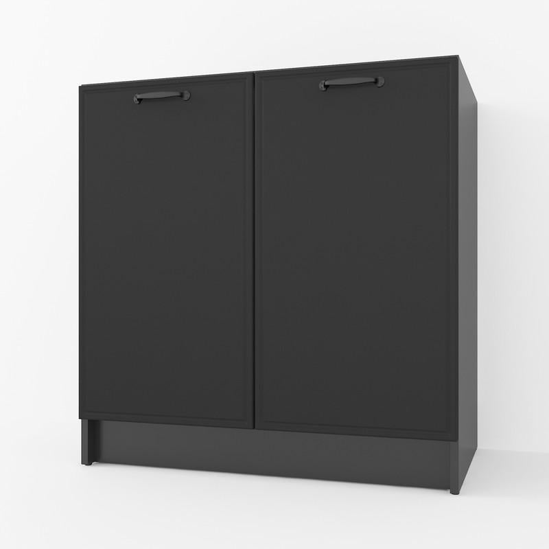 Тумба МДФ без столешницы низ 800 мм Черный (K-66)