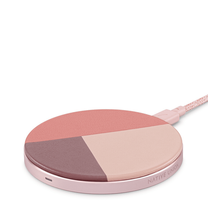 Бездротове зарядний пристрій Native Union Drop Marquetry Wireless Charger, Rose (DROP-ROSE-MARQ-V2)